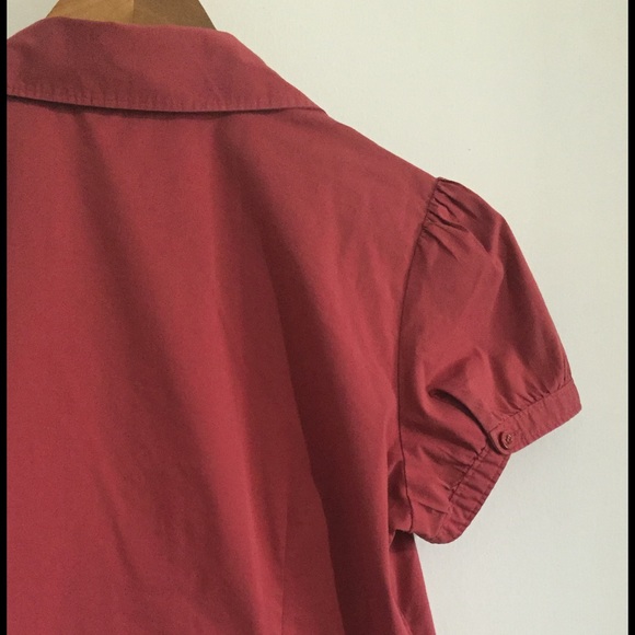 LOFT | Red Button Down❣️Vintage Blouse - Picture 4 of 4